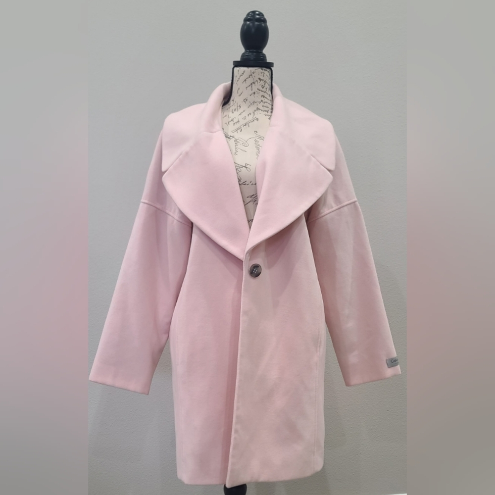 Calvin Klein Pale Pink Single-Button Trench Coat